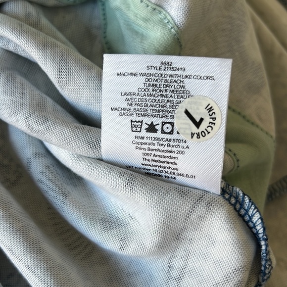 Tory Burch Floral Drawstring Cotton Dress Blue Haven - Picture 11 of 13